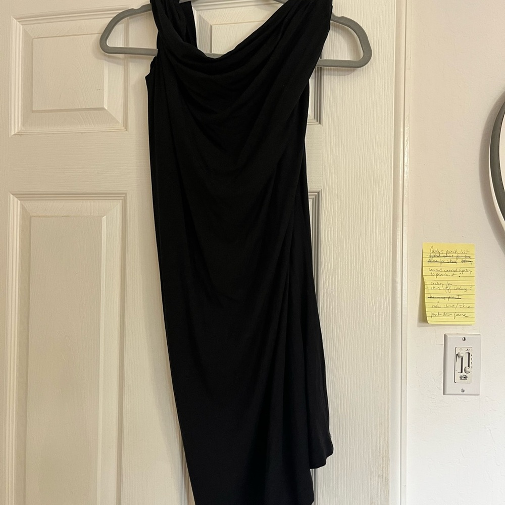 Tart Black One-Shoulder Draped Evening Dress